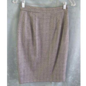 90's Laura Leigh Wool Blend Plaid Career Skirt